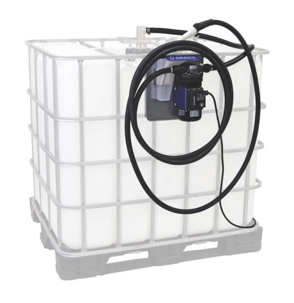 Graco Lubrication Equipment 24V644 LD Blue Electric Diesel Exhaust Fluid (DEF) Tote Pump Package with Manual Nozzle, 120V, 9 gpm Max Flow Rate